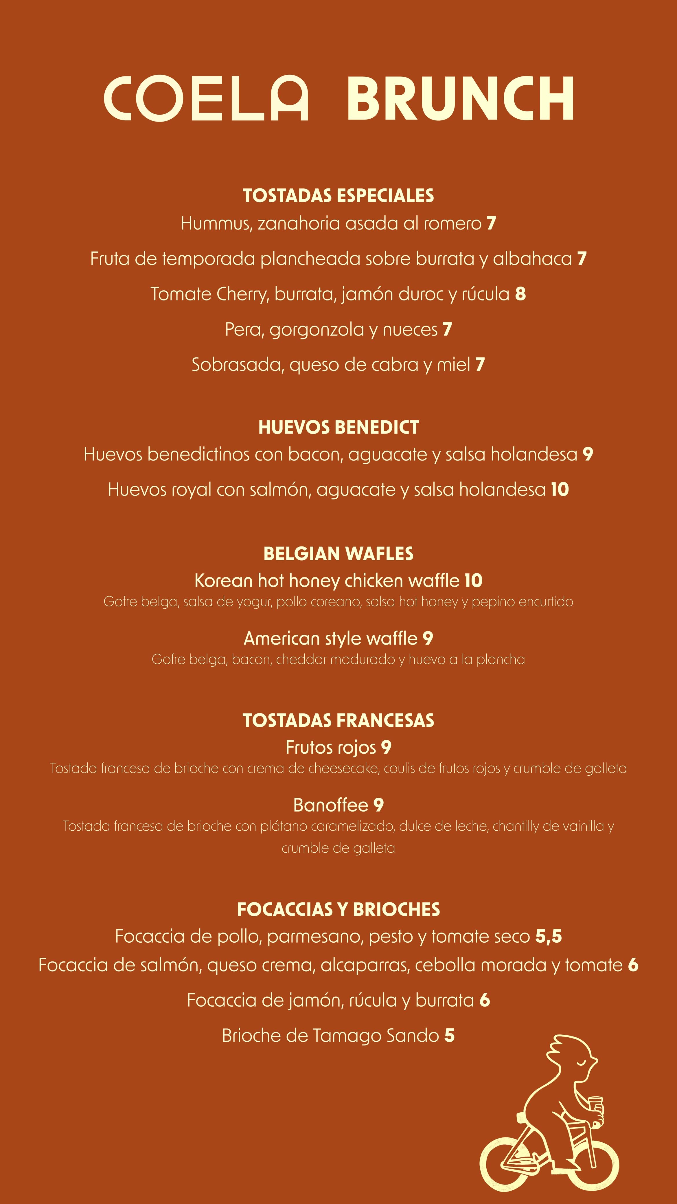 Menú de brunch COELA